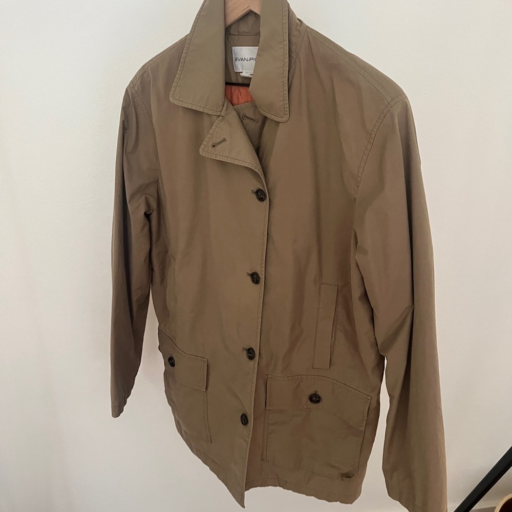 Vintage Tan Jackets with Front Buttons and Orange Quilted Liner